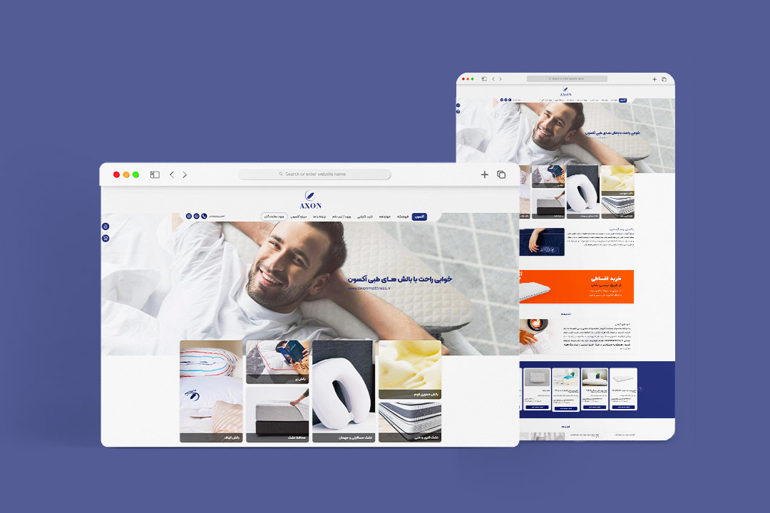 طراحی وب سایت کالای خواب ثمین اکسون