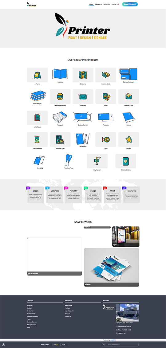 طراحی سایت وردپرس فروشگاه iPrinter