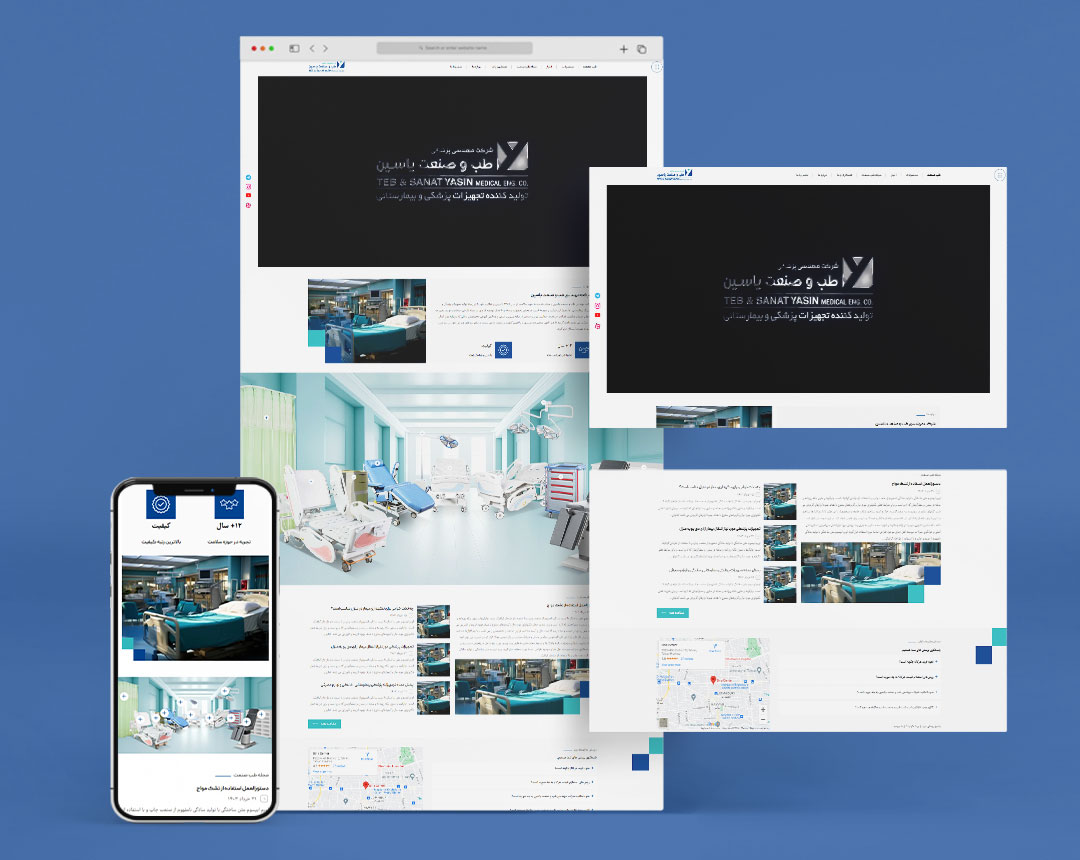 طراحی سایت وردپرس خدماتی طب و صنعت یاسین